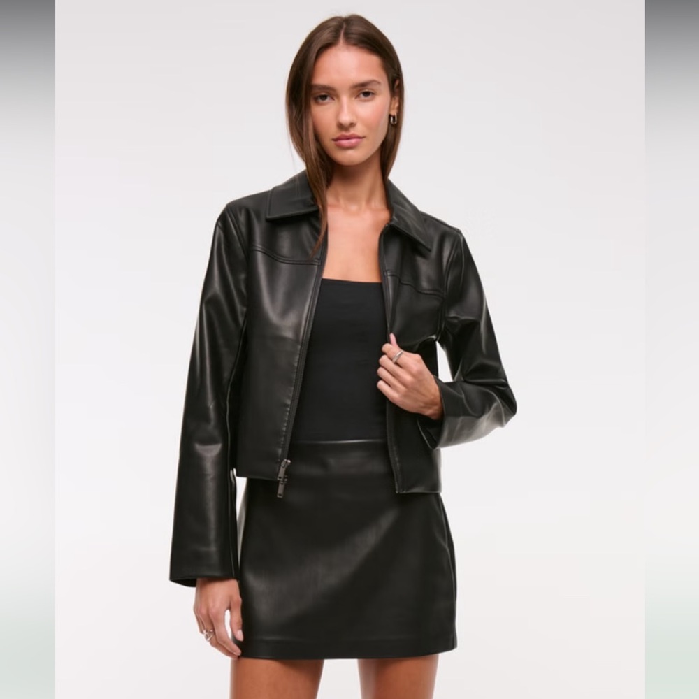 The A&F Scarlett Vegan Leather Mini Skort